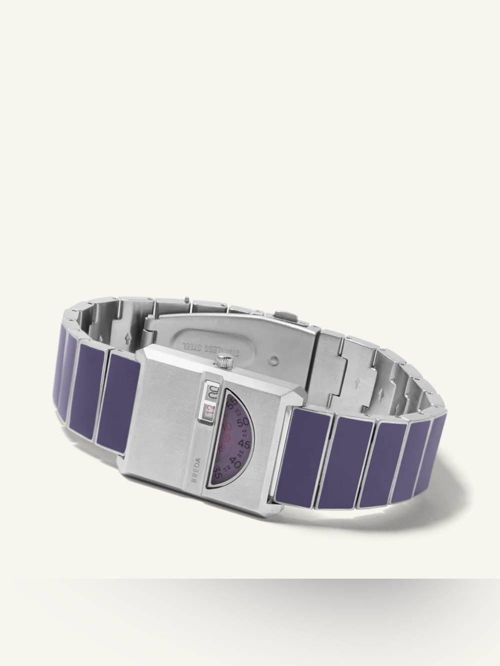 Breda Pulse Tandem Stainless Steel Bracelet Watch, 26mm purple New with Box - Picture 2 of 11